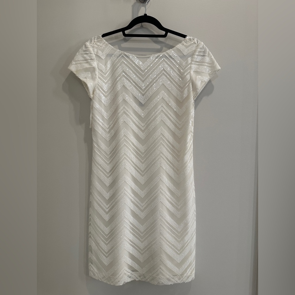 White House Black Market White Sequin Mini Dress